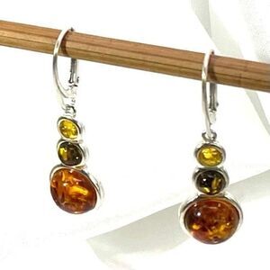 AMT Citrine, Amber & Topaz Sterling Silver  Dangles